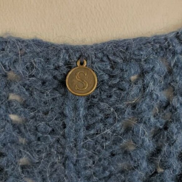 Soft Surroundings Women's Mohair Sweater Size PL Petite Large Chunky Knit Blue - Picture 9 of 10